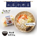 お節介野菜 カット野菜 みそ汁セット(出汁つき) 200g 3〜4人前 お節介野菜 国内産 時短調理 野菜くずが出ない 野菜を食べない娘や息子へ 仕送り 天然だし付き 菌ちゃん元気っこを入れて 毎日みそ汁 真庭あぐりガーデン