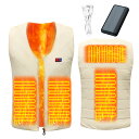 電熱ベスト レディース バッテリー付き 超ワイドヒーター内蔵 20000mAhバッテリー付き 日本製ヒーター 前後独立設定 3秒速暖 ヒーターベスト Vネック ...