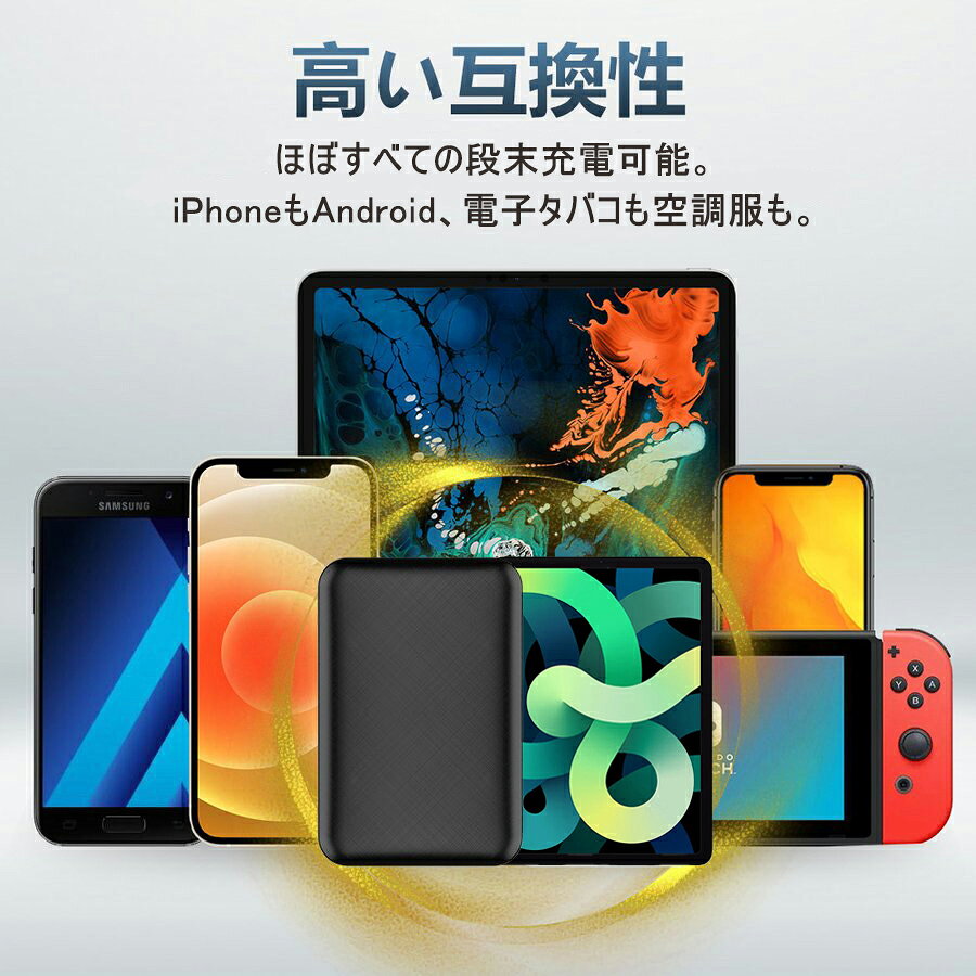 【10%OFFクーポン配布中!】「翌日配達」モバイルバッテリー 10000mAh 電熱ベスト 軽量 小型 電熱ベスト用バッテリー 携帯便利 スマホ充電器 残量表示 LEDライト付き 旅行/出張/停電対策/防災グッズ PSE認証済 iPhone/iPad/Android各種対応 jsn1101-10000084 JSN SHOP 楽天市場店 サンプル画像3