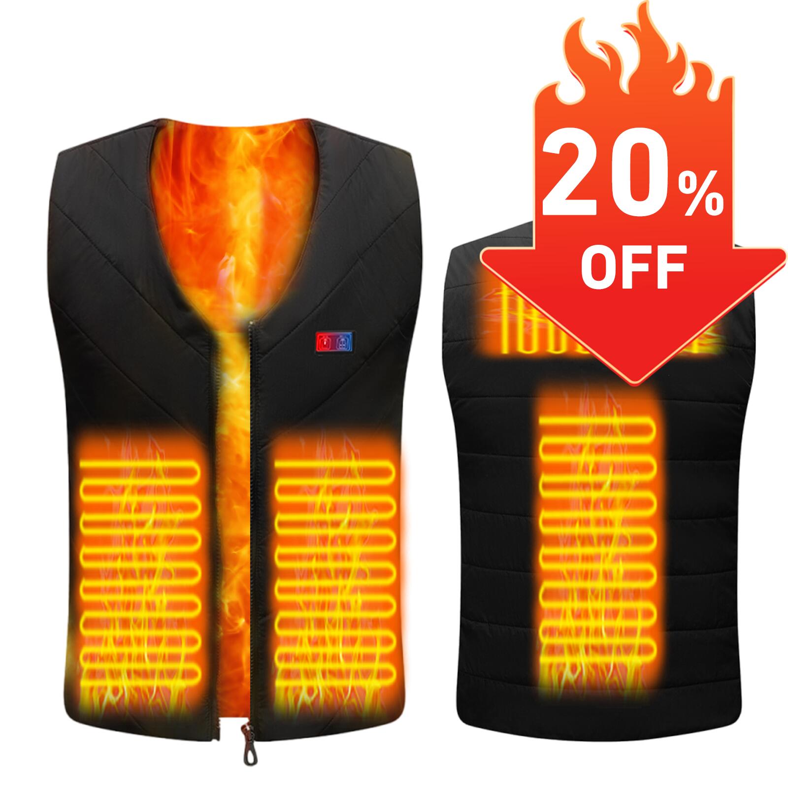 【20%OFF★楽天スーパーSALE限定】電熱ベスト 服のみ 超ワイドヒーター内蔵 前後独立設定 3秒速暖 ヒーターベスト Vネック 3段階温度調整 USB給電...