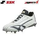 送料無料 エスエスケイ SSK スパイク 24cm ホワイト×ネイビー グローロード TT-LC トライテックソール 金具 樹脂底 紐式 金具スパイク シューズ 白スパイク 野球 野球用品 ssf3202(4)
