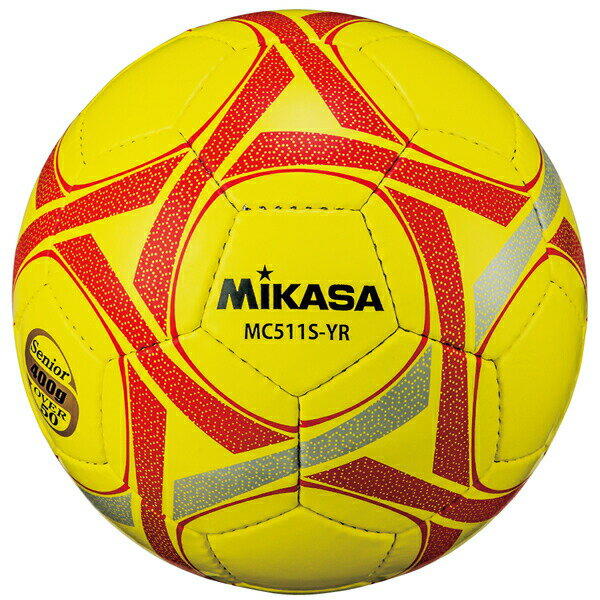 ミカサ MIKASA サッカーボール 軽量球5号 400g シニア50歳以上 手縫い イエロー レッド MC511S-YR
