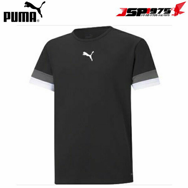 PUMA プーマ TEAMRISE ゲームシャツ ブラック 130 ジュニア シャツ 半袖 メッシュ プラクティスシャツ 練習用 サッカー フットサル サッカー用品 フットサル用品 705140