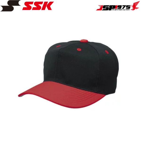 Rakuten - SSK エスエスケイ 野球 角ツバ6方型ベースボールキャップ ブラック×レッドカラー Oサイズ BC062