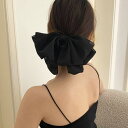 バレッタ リボン ビッグリボン ヘアアクセサリー 大きい 大きめ 黒 結婚式 成人式 髪留め ヘッドアクセサリー 髪飾り 上品 エレガント フォーマル パーティ...