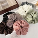 FashionSale全品5%OFFCoupon シュシュ ヘアゴム 全5色 プリーツ サテン 白 シンプル 大ぶり ヘアアクセサリー 大きい 普段使い オフィ...