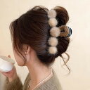 FashionSale全品5%OFFCoupon ヘアクリップ 全2色 大きさが選べる エコファー ニット ヘアアクセサリー 大 小 茶 髪留め 普段使い 髪飾...