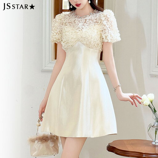 FashionSale全品5%OFFCoupon Aラインワンピ 全3色 パフスリーブ 立体花モチーフ ビジューネック スパンコール 切替 パーティードレス Aライン ワンピース 半袖 ミ二丈 きれいめ 上品 結婚式 春夏秋冬お呼ばれドレス jy8301620 FashionSale全品5%OFFCoupon Aラインワンピ 全3色 パフスリーブ 立体花モチーフ ビジューネック スパンコール 切替 パーティードレス Aライン ワンピース 半袖 ミ二丈 きれいめ 上品 結婚式 春夏秋冬お呼ばれドレス jy8301620