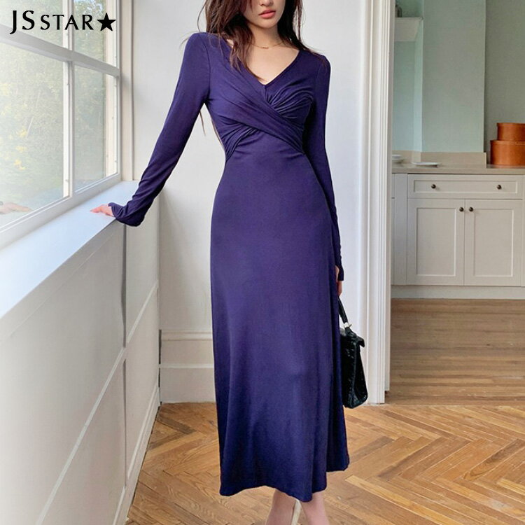 タイトワンピースVネックフロントク...