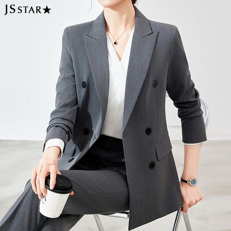 スーツジャケット 単品 全3色 無地 ダブルボタン シンプル 襟付き 羽織り 長袖 レディース きれいめ フォーマル 大きいサイズ セレモニー ビジネス 通勤 オフィスカジュアル 同窓会 結婚式 春秋冬zlz1700008-jk