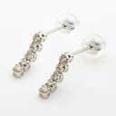 【カード鑑別書付き】Pt900 天然 ダイヤモンド ピアス 約0.02ct(左右合計) 5石 ラインピアス イヤリング プラチナ900 約0.4g 左右合計(シリコンキャッチ含む)(4)