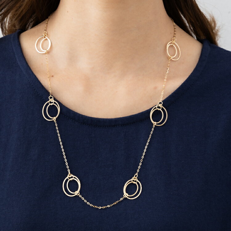 約60cm ラウンド ステーション ネックレス K18 YG 地金 チェーン 18金 イエローゴール ド あずきチェー..