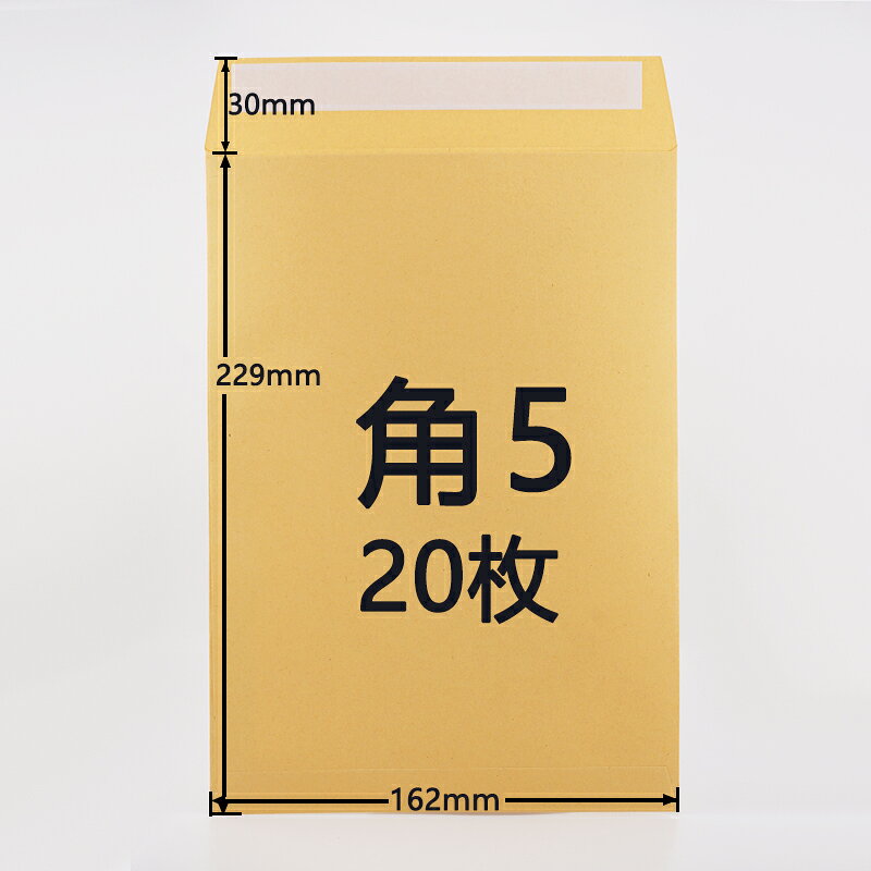  角型封筒 角形5号 テープ付 角5　封筒角5　162mm×229mm 80g 茶封筒 定形外規格 センター貼り剥離紙のり付き 包装資材 梱包資材