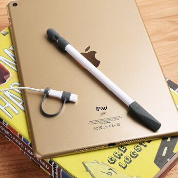 Apple Pencil用キャップ紛失防止アダプター ケースカバーホルダーキャップ スタンドapple pencil caseアップル ペンシル iPad Pro 12.9 9.7 紛失防止USBケーブル用 シリコーン製 紛失防止 転がり防止　キャップ ホルダー カバー【ra66607】