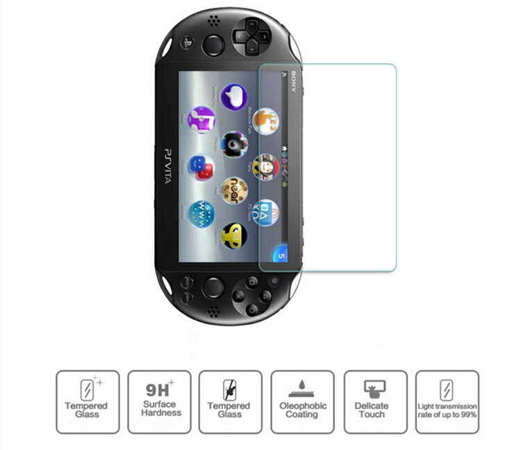 Sony PlayStation Vita 2000用強化ガラスフィルム シール 液晶画面保護シート 反射防止 表面硬度9H 指紋防止【ra12809】