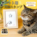 ペット用 足跡 スタンプ キット 記念 足あと 汚れない フォトフレーム付き 記念 足形作成キット メモリアルグッズ ペットフォトフレーム 犬 猫 プレゼント ...