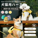 中小型犬猫用胸当て ハーネス リードセット バッグ付き ペット胸当て ペットリード 犬猫兼用 抜けない ソフト胸あて 胴輪 軽量 通気メッシュ散歩 お出かけ ネ...