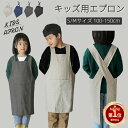 【楽天1位】【プレゼント付】キッズ エプロン 子供用 2点セット DIY 三角巾 リネン コットン 色落ちしない 無地 シンプル 男の子 女の子 男女兼用 小学...