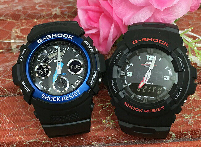 恋人たちのGショック ペアウオッチ G-SHOCK BABY-G ペア腕時計 カシオ 2本セット gショック ベビーg アナデジ G-100-1BMJF AW-591-2AJFお揃い人気 ラッピング無料 愛の証 g-shock 手書きのメッセージカードお付けします あす楽対応 クリスマスプレゼント