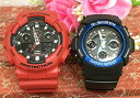 恋人たちのGショック ペアウオッチ G-SHOCK BABY-G ペア腕時計 カシオ 2本セット アナデジ GA-100B-4AJF AW-591-2AJF ラッピング無料 レッド 人気 婚約 夫婦 高級 クリスマス プレゼント おすすめ 誕生日 御祝い還暦 銀婚式 結婚記念日 バレンタイン 婚約