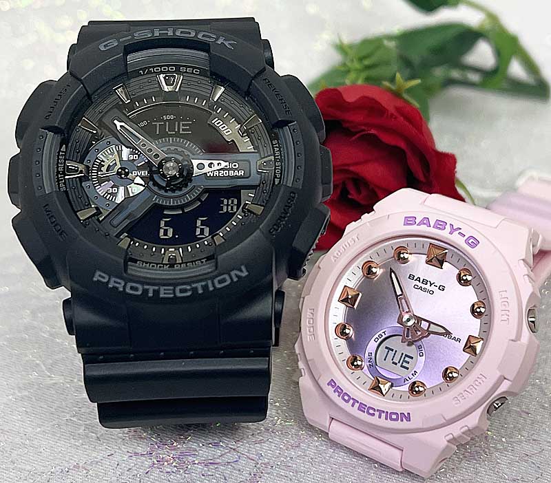 ペアウオッチ gショック恋人たちのGショック ペアウオッチ Gショック ペア G-SHOCK BABY-G ペア腕時計 カシオ 2本セット アナデジ GA-110-1BJF BGA-320-4AJF 人気 婚約 夫婦 高級 クリスマス プレゼント おすすめ誕生日 御祝い還暦 銀婚式 結婚記念日 婚約