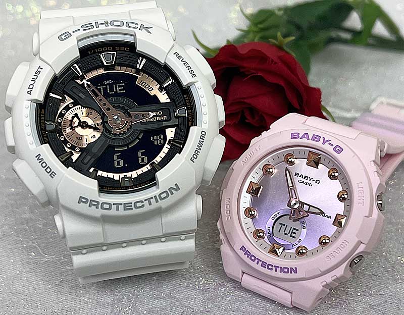 恋人たちのGショック ペアウオッチ G-SHOCK BABY-G ペア腕時計 カシオ 2本セット GA-110RG-7AJF BGA-320-4AJF 電池式 アナデジ ラッピ..