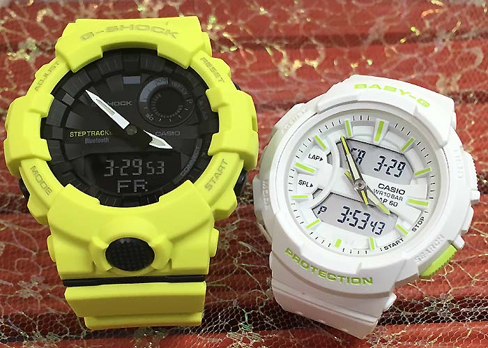 恋人たちのGショックペアウォッチ バジルカラー春色　G-SHOCK BABY-G ペア腕時計 カシオ 2本セット gショック スマホアプリ連携 ベビーg アナデジ GBA-800-9AJF BGA-240-7A2JFお揃い プレゼント ギフト 人気 ラッピング無料 新品 あす楽対応