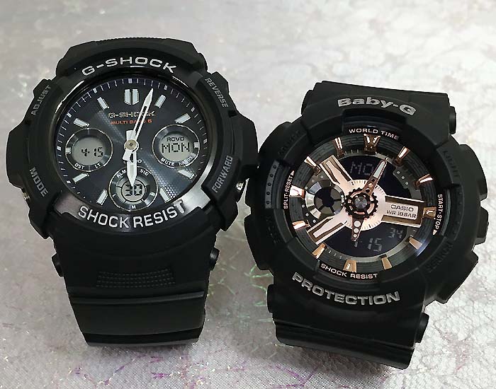 ペアウオッチ gショック恋人たちのGショックペアウオッチ G-SHOCK BABY-G ペア腕時計 カシオ 2本セットgショック ベビーg アナデジ AWG-M100SB-2AJF BA-110RG-1AJF g-shock 人気 婚約 夫婦 高級 クリスマス プレゼント おすすめ 誕生日 御祝い 銀婚式 結婚記念日 婚約