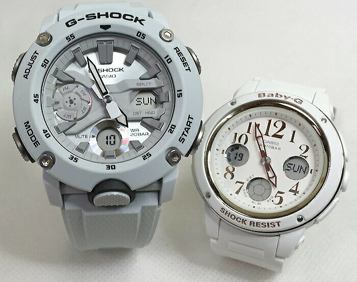 楽天時計のジュエリータイム　ムラタ恋人たちのGショック ペアウオッチ G-SHOCK BABY-G ペア腕時計 カシオ 2本セット 　ホワイト アナデジ GA-2000S-7AJF BGA-150EF-7BJF ラッピング無料　クリスマス プレゼント 誕生日 御祝い還暦 銀婚式 結婚記念日 婚約