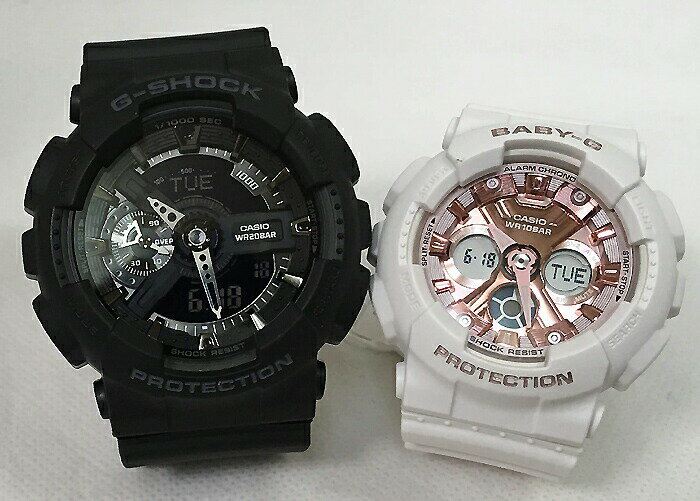 恋人たちのGショック ペアウオッチ G-SHOCK BABY-G ペア腕時計 カシオ 2本セット アナデジ GA-110-1BJF BA-130-7A1JF ラッピング無料　..