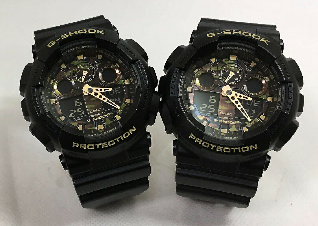 恋人たちのGショックペアウォッチ G-SHOCK ペア腕時計 カシオ 2本セット アナデジ GA-100CF-1A9JF お揃い 双子コーデ…