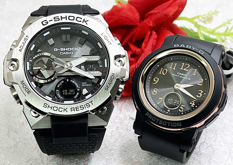 ペアウオッチ gショック恋人たちのGショック G-SHOCK BABY-G ペアウォッチ カシオ 2本セット タフソーラー 電波ソーラー GST-B400-1AJF BGA-2900AF-1AJF 誕生日 御祝い 銀婚式 結婚記念日 婚約 婚約 夫婦 高級 クリスマス プレゼント