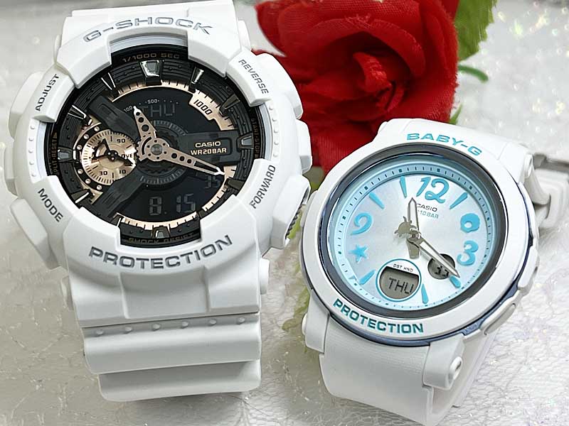 ペアウオッチ gショック恋人たちのGショックペアウォッチ G-SHOCK BABY-G ペア腕時計 カシオ 2本セット アナデジ GA-110RG-7AJF BGA-290US-2AJF 手書きします 夫婦 カップル 人気 婚約 夫婦 高級 クリスマス プレゼント おすすめ