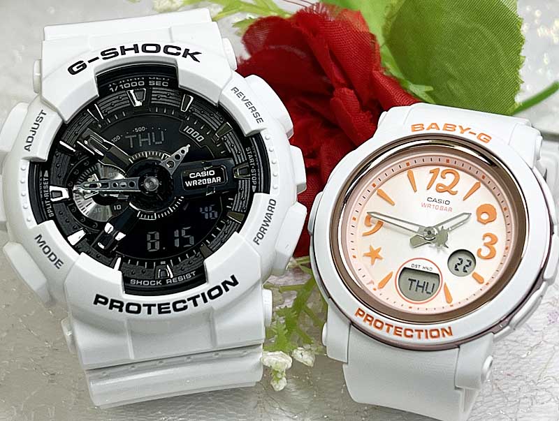 ペアウオッチ gショック恋人たちのGショックペアウォッチ G-SHOCK BABY-G ペア腕時計 カシオ 2本セット アナデジ GA-110GW-7AJFBGA-290US-4AJF 手書きします 夫婦 カップル クリスマス