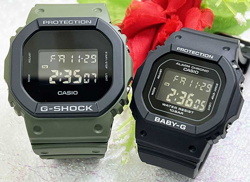 恋人たちのGショック ペアウオッチ G-SHOCK BABY-G ペア腕時計 カシオ 2本セット DW-5610UU-3JF BGD-565U-1JF 電池式 アナデジ デジタル 人気 婚約 夫婦 高級 クリスマス プレゼント おすすめ誕生日 御祝い還暦 銀婚式 結婚記念日 バレンタイン 婚約