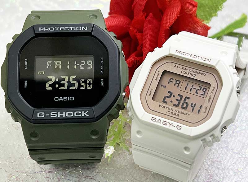 恋人たちのGショック ペアウオッチGショック ほんのり好きでいてください G-SHOCK BABY-G ペア腕時計 カシオ 2本セット DW-5610UU-3JF BGD-565SC-4JF デジタル クリスマス 誕生日 御祝い