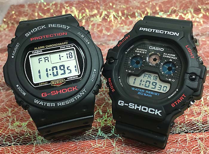 恋人たちのGショックペアウォッチG-SHOCK BABY-G DW5700の復刻版 ペア腕時計 カシオ 復刻モデル同士のペアウオッチ 2本セット gショック DW-5750E-1JF クリスマス プレゼント 誕生日 御祝い 銀婚式 結婚記念日 婚約