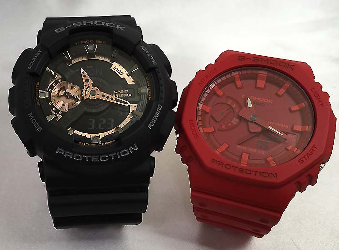恋人たちのGショック G-SHOCK BABY-G ペアウォッチ ペア腕時計 カシオ 2本セット アナデジ GA-110RG-1AJF GA-2100-4AJF クリスマス 手書きの