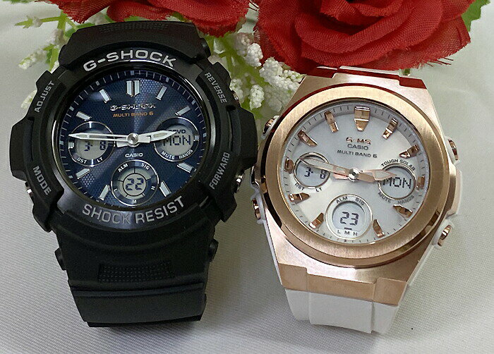 ペアウオッチ gショック恋人たちのGショック ペアウオッチ G-SHOCK BABY-G ペア腕時計 カシオ 2本セット gショック ベビーg 電波ソーラー AWG-M100SB-2AJF MSG-W600G-7AJF ブランド 婚約 夫婦 高級 クリスマス プレゼント誕生日 御祝い還暦 銀婚式 結婚記念日 婚約