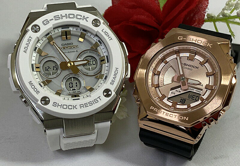 恋人たちのGショックペアウォッチgショック 人気 婚約 夫婦 高級 クリスマス プレゼント おすすめ G-SHOCK BABY-G カシオ 2本セット G-MS 電波ソーラー クォーツ GST-W300-7AJF GM-S2100PG-1A4JF