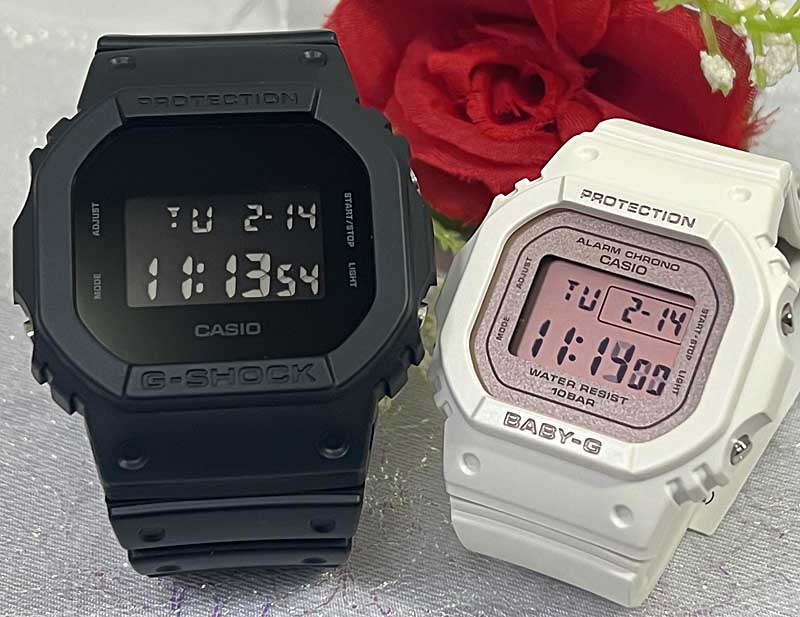 電池式 恋人たちのGショック ペアウオッチ G-SHOCK BABY-G ペア腕時計 カシオ 2本セット DW-5600BB-1JF BGD-565SC-4JF デジタル ラッピング無料 あす楽対応 クリスマス プレゼント 誕生日 御祝い還暦 銀婚式 結婚記念日 婚約