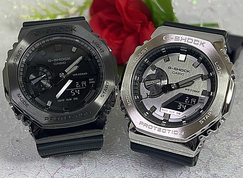 恋人たちのGショック ペアウオッチ G-SHOCK カシオ 2本セット gショック アナデジ 電池式 GM-2100BB-1AJF GM-2100-1AJF ラッピング無料..