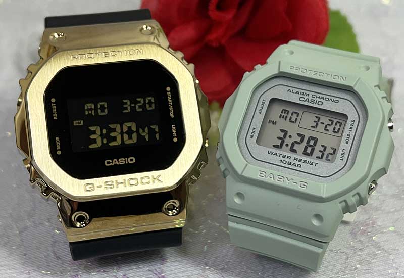 ペアウオッチ gショック恋人たちのGショック ペアウオッチ G-SHOCK BABY-G カシオ 2本セット GM-5600G-9JF BGD-565SC-3JF デジタル g-shock ペアウオッチ クリスマス 誕生日 御祝い 銀婚式 結婚記念日 婚約