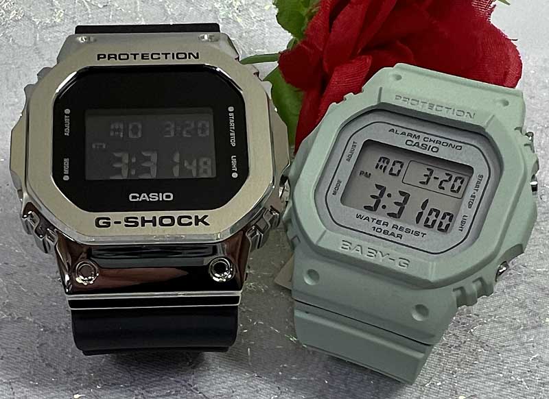 恋人たちのGショック ペアウオッチ g-ショック人気 婚約 夫婦 高級 クリスマス プレゼント おすすめG-SHOCK BABY-G カシオ 2本セット GM-5600-1JF BGD-565SC-3JF デジタル お揃い g-shock クリスマス 誕生日 御祝い 銀婚式 結婚記念日