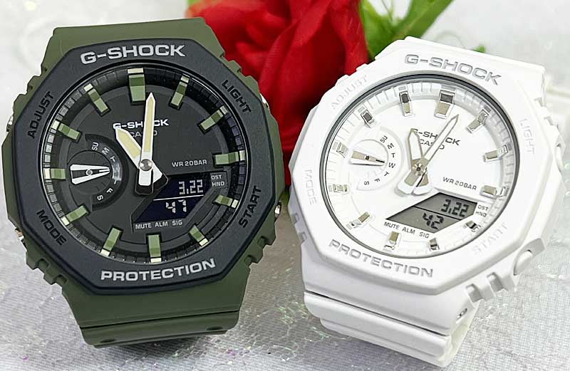 ペアウオッチ gショック恋人たちのGショック ペアウオッチ G-SHOCK ペア腕時計 カシオ 2本セット アナデジ GA-2110SU-3AJF GMA-S2100-7AJF 誕生日 御祝い還暦 銀婚式 結婚記念日 婚約 婚約 夫婦 高級 クリスマス プレゼント