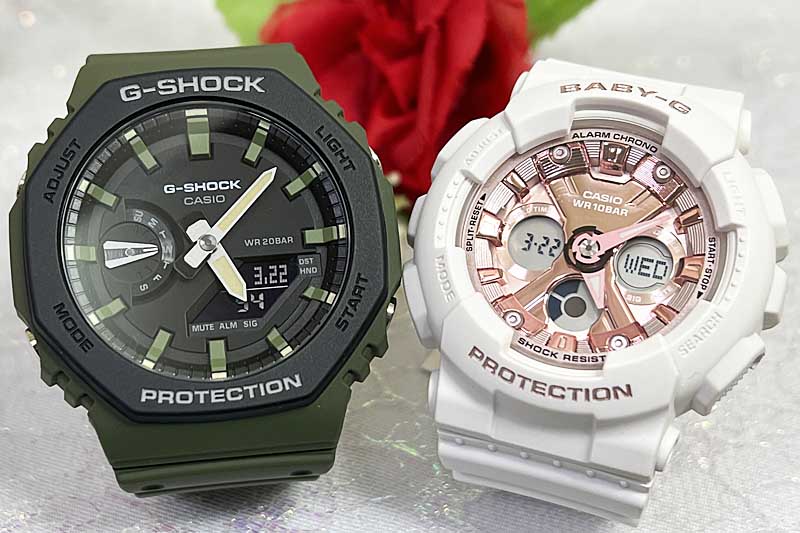 恋人たちのGショック ペアウオッチ G-SHOCK BABY-G ペア腕時計 カシオ 2本セット GA-2110SU-3AJF BA-130-7A1JF アナデジ 電池式 人気 ラッピング無料 あす楽対応 　クリスマス プレゼント 誕生日 御祝い還暦 銀婚式 結婚記念日 婚約