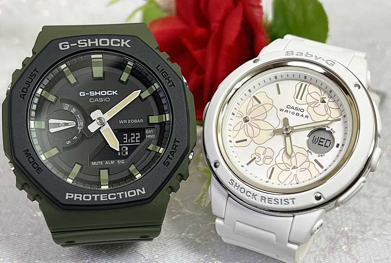 ペアウオッチ gショック恋人たちのGショック ペアウオッチ G-SHOCK BABY-G ペア腕時計 カシオ 2本セット GA-2110SU-3AJF BGA-150FL-7AJF アナデジ 電池式 人気 人気 婚約 夫婦 高級 クリスマス プレゼント おすすめ 誕生日 御祝い還暦 銀婚式 結婚記念日 婚約