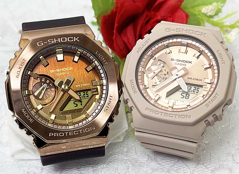 恋人たちのGショック ペアウオッチ G-SHOCK BABY-G カシオ 2本セット gショックメタルシリーズ GM-2100CL-5AJFGMA-S2100MD-4AJF 電池式 アナデジ ラッピング無料 あす楽対応　限定モデルのペアウオッチ