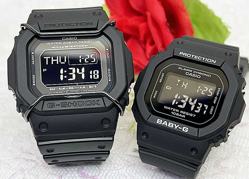 恋人たちのGショック ペアウオッチ G-SHOCK BABY-G カシオ 2本セット 電池式 DW-D5600P-1JF BGD-565-1J..