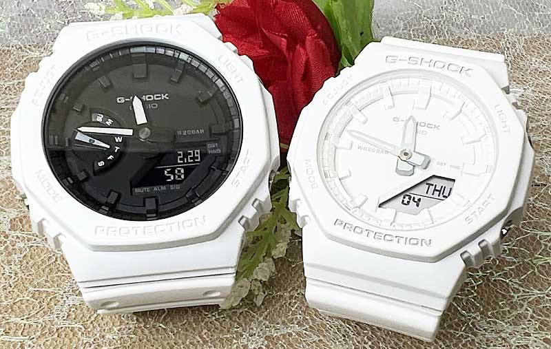 恋人たちのGショック ペアウオッチ G-SHOCK ペア腕時計 カシオ 2本セット gショック アナデジ GA-2100-7AJF GMA-P2100-7AJF 人気 婚約 夫婦 高級 クリスマス プレゼント おすすめプレゼント 誕生日 御祝い還暦 銀婚式 結婚記念日 婚約